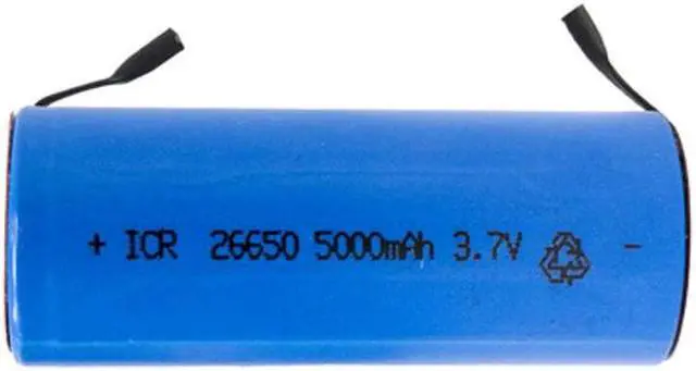 Main image of 3.7 Volt 26650 Li-Ion Battery with Tabs (5000 mAh)