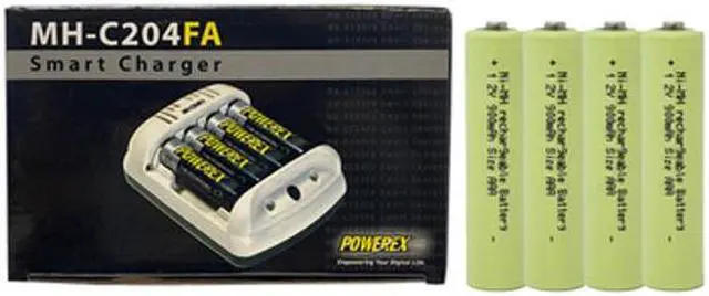 Main image of Powerex MH-C204FA AA / AAA Smart Battery Charger & 4 AAA NiMH Batteries (900 mAh)