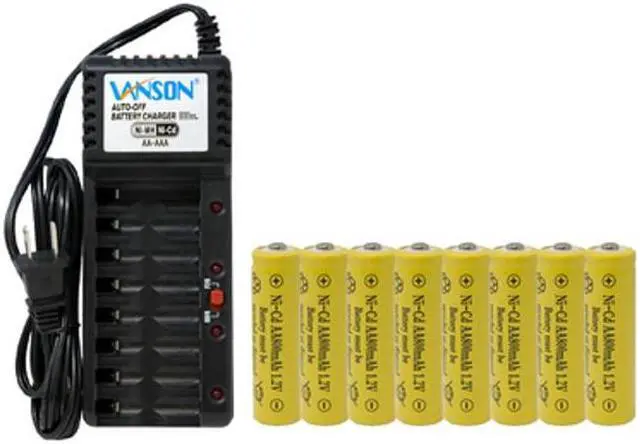 Main image of V-868 8 Bay AA & AAA Charger + 8 AA NiCd Batteries (800 mAh)