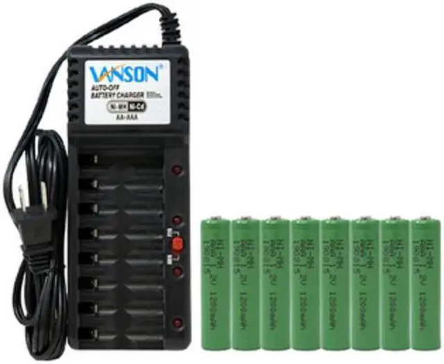 Main image of V-868 8 Bay AA & AAA Charger + 8 AAA (1200 mAh) NiMH Batteries