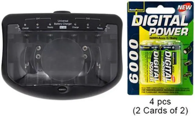 Main image of V2299 Smart Charger + 4 C AccuPower NiMH Batteries (6000 mAh)