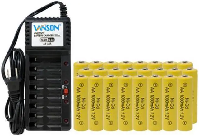 Main image of V-868 8 Bay AA & AAA Charger + 24 AA (1000 mAh) NiCd Batteries