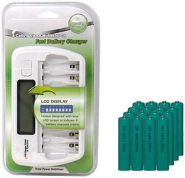 Main image of 8 Bay AA / AAA LCD Charger + 16 AAA 1200 mAh NiMH Batteries
