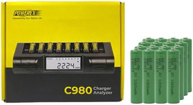 Main image of Powerex C980 Smart Charger & 16 AAA NiMH Batteries (1200 mAh)