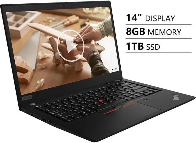 Main image of Lenovo Thinkpad T490s 14" Full HD FHD (1920x1080) IPS Anti-Glare Business Laptop (Intel Quad-Core i7-8565U, 8GB DDR4 RAM, 1TB PCIe SSD) Backlit, Type-C, Thunderbolt, Fingerprint, Windows 10 Pro 64-bit