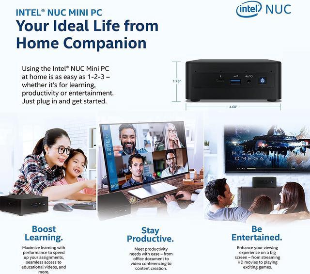 Alt view image 7 of 7 - 2022 Intel NUC 11 Performance Kit NUC11PAHi7 (4-Core i7-1165G7, 64GB RAM, 2TB SSD, Iris XE Graphics) Mini Business Gaming PC Desktop, 2 x Thunderbolt 3, Wi-Fi, IST Computers Cable, Windows 10 Pro