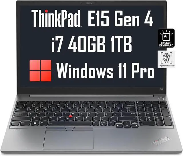 Main image of 2022 Latest ThinkPad E15 Gen 4 15.6" FHD (Intel 10-Core i7-1255U, 40GB RAM, 1TB PCIe SSD, Full HD IPS) Business Laptop, Fingerprint, Backlit KB, Thunderbolt 4, Wi-Fi 6E, 1080p Webcam, Windows 11 Pro