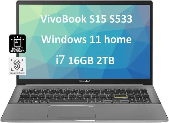 Main image of ASUS VivoBook S15 S533 15.6" FHD IPS (Intel 4-Core i7-1165G7, 16GB RAM, 2TB PCIe SSD, Iris Xe Graphics) Thin & Light Business Laptop, Backlit, Fingerprint, Wi-Fi 6, Win 11 Home