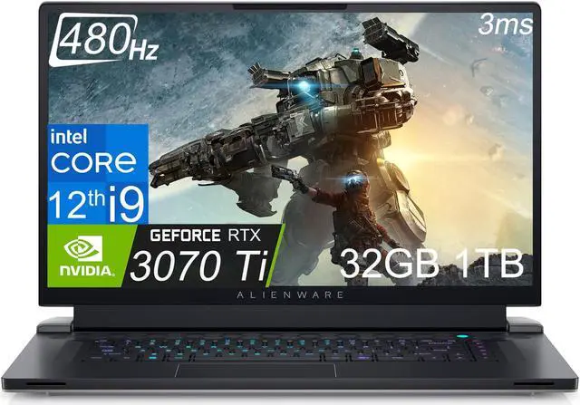 Main image of Dell Alienware x17 R2 17.3" 480Hz FHD (Intel 12th Gen Core i7-12900H, 32GB DDR5 RAM, 1TB SSD, NVIDIA GeForce RTX 3070 Ti 8GB) RGB Backlit Gaming Laptop, WiFi 6E, Thunderbolt 4, Webcam, Win 11 Home