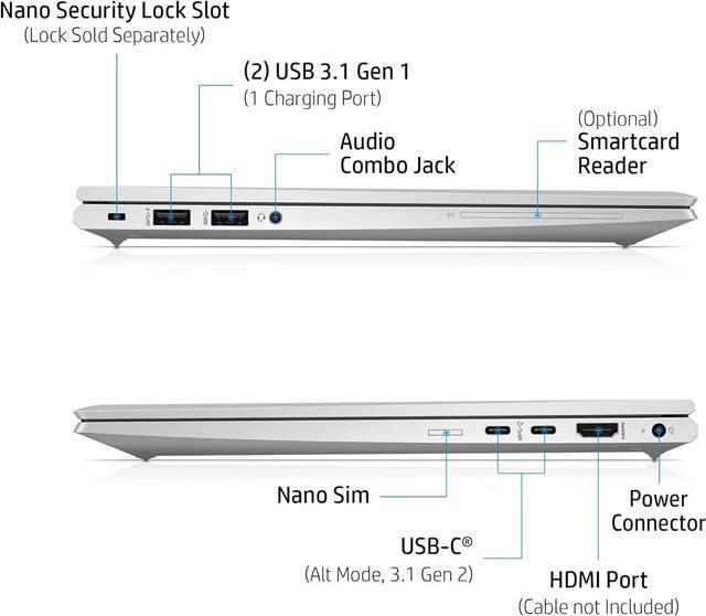 Alt view image 7 of 7 - HP EliteBook 845 G8 Business Laptop (14" FHD, AMD Ryzen 5 PRO 5650U, 16GB RAM, 512GB SSD, Beats i5-1145G7) 3-Year Warranty, Long Battery Life, Backlit Keyboard, Webcam, Win 11 Pro, Silver (490X0UC)