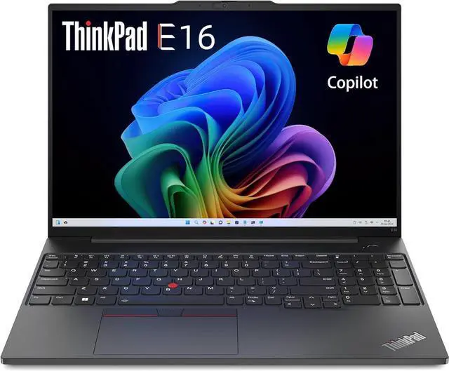 Main image of Lenovo ThinkPad E16 Business Laptop (16" FHD+ Display, AMD Ryzen 5 7530U(> i7-1165G7), 40GB RAM, 2TB SSD) Fingerprint, Backlit, 1080p Webcam, WiFi 6, Ethernet, Win 11 Pro w/ AI Copilot, 2024, Black