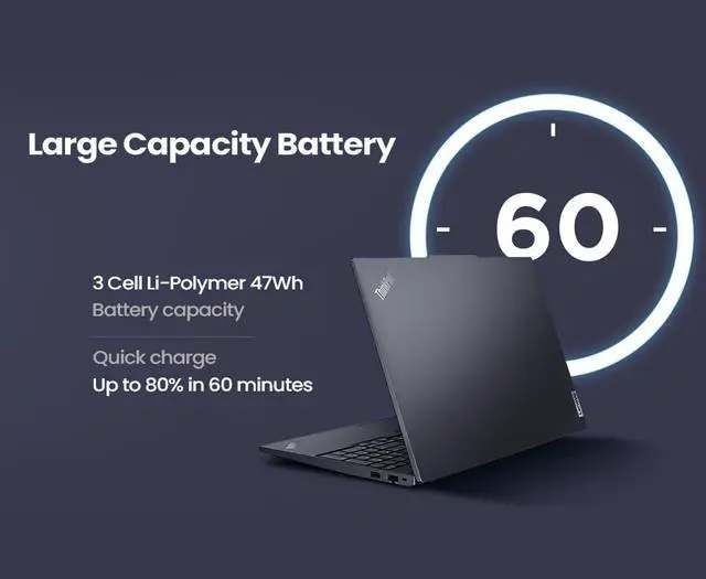 Alt view image 6 of 7 - Lenovo ThinkPad E16 Business Laptop (16" FHD+ Display, AMD Ryzen 5 7530U(> i7-1165G7), 40GB RAM, 2TB SSD) Fingerprint, Backlit, 1080p Webcam, WiFi 6, Ethernet, Win 11 Pro w/ AI Copilot, 2024, Black