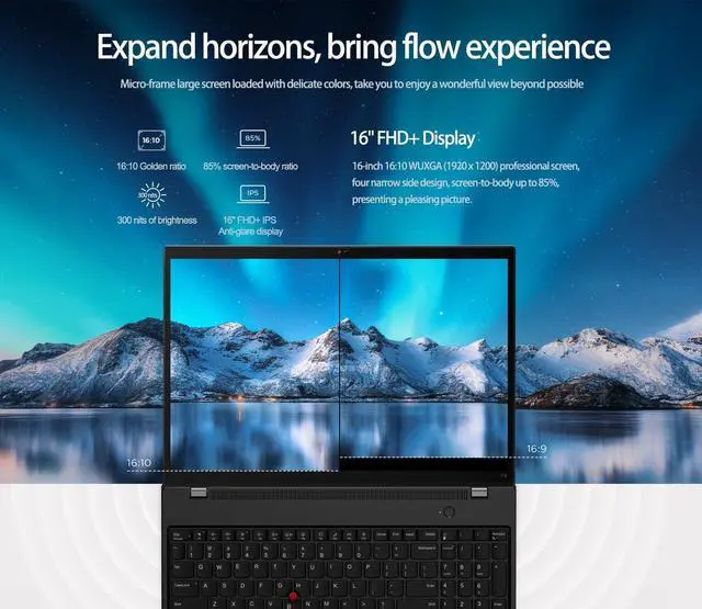 Alt view image 3 of 7 - Lenovo ThinkPad T16 Gen 2 Business Laptop (16" FHD+ Anti-glare, 10-Core i7-1355U, 48GB DDR5 RAM, 2TB PCIe SSD), Fingerprint Reader, 1080p Webcam, Ethernet, Type-C, Wi-Fi 6E, Win 11 Pro w/ AI Copilot,