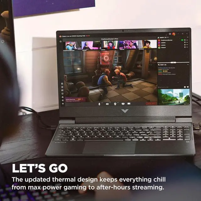 Alt view image 4 of 7 - HP Victus 15 Gaming Laptop (15.6" FHD 144Hz IPS, AMD Ryzen 5 7535HS, 32GB DDR5 RAM, 1TB PCle SSD, Radeon RX 6550M, (6-Core Beat i7-11800H)) Backlit KB, Wi-Fi 6, Ethernet, Webcam, Win 11 Home, 2024