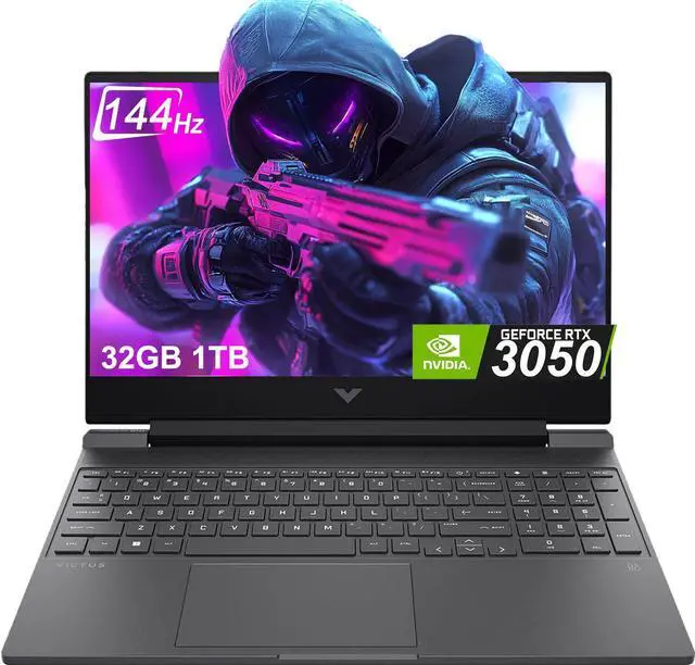 Main image of HP Victus 15 Gaming Laptop (NVIDIA RTX 3050 4GB, 15.6" FHD 144Hz IPS, Intel 12th Gen i5-12450H, 32GB DDR4 RAM, 1TB SSD) Backlit Keyboard, Wi-Fi 6, Ethernet, HD Webcam, Win 11 Home, Blue