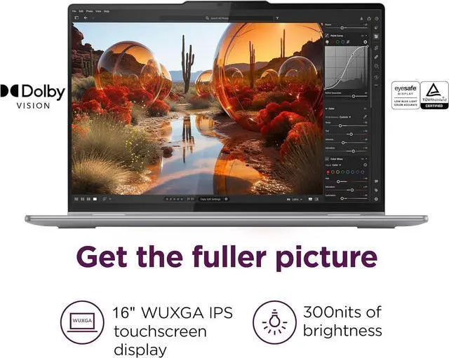 Alt view image 3 of 7 - Lenovo Yoga 7 7i 2-in-1 Laptop (16" FHD+ Touchscreen, AMD Ryzen 7 8840HS (Beat i7-1355U), 16GB RAM, 1TB SSD, IST Precision Pen), AI PC, Backlit, Fingerprint, FHD IR Webcam, Win 11 Home, Arctic Grey