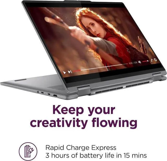 Alt view image 5 of 7 - Lenovo Yoga 7 7i 2-in-1 Laptop (16" FHD+ Touchscreen, AMD Ryzen 7 8840HS (Beat i7-1355U), 16GB RAM, 1TB SSD, IST Precision Pen), AI PC, Backlit, Fingerprint, FHD IR Webcam, Win 11 Home, Arctic Grey