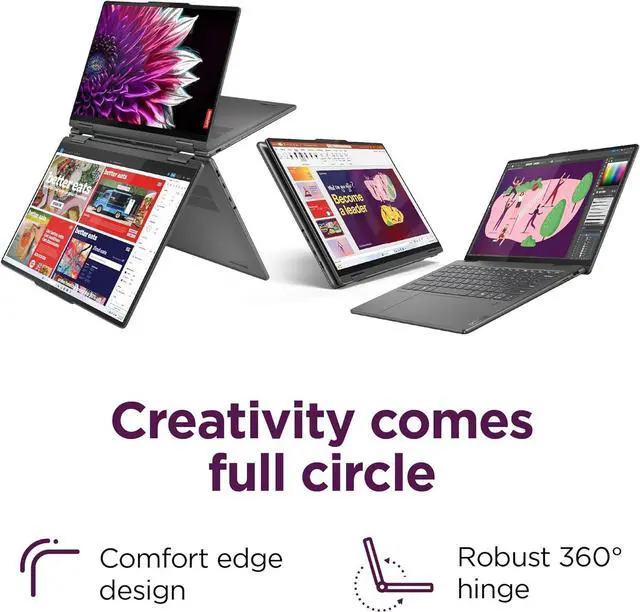 Alt view image 7 of 7 - Lenovo Yoga 7 7i 2-in-1 Laptop (16" FHD+ Touchscreen, AMD Ryzen 7 8840HS (Beat i7-1355U), 16GB RAM, 1TB SSD, IST Precision Pen), AI PC, Backlit, Fingerprint, FHD IR Webcam, Win 11 Home, Arctic Grey