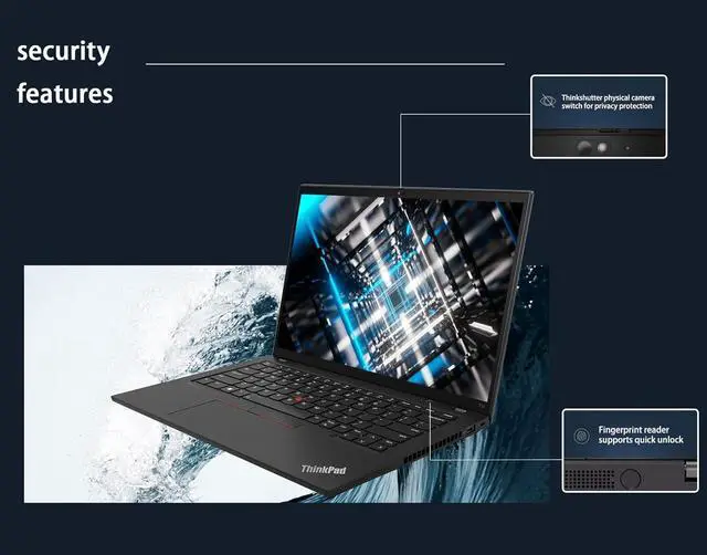 Alt view image 5 of 7 - Lenovo ThinkPad T14 Business Laptop (14" FHD+ Touchscreen, AMD Ryzen 5 PRO 6650U, 16GB RAM, 1TB SSD, 6-Core (Beat i7-1250U)), Backlit, Fingerprint, 1080p Webcam, Wi-Fi 6E, Win 11 Pro w / AI Copilot