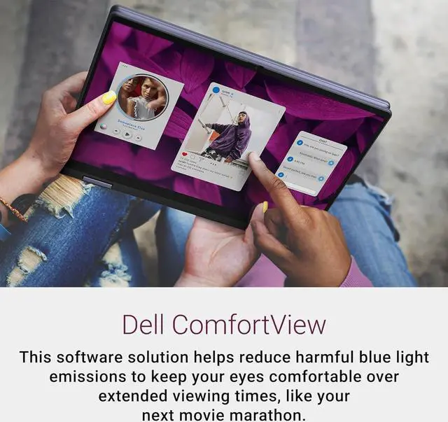 Alt view image 5 of 7 - Dell Inspiron 14 2-in-1 Laptop (14" FHD+ Touchscreen, AMD Ryzen 5 8640HS (> i7-1255U),16GB RAM, 512GB SSD, Pen) AI Copilot PC for Creator, Designer, Student, IST Hub, Backlit, Fingerprint, Win 11 Pro