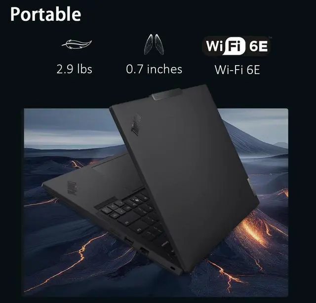 Alt view image 3 of 7 - Lenovo ThinkPad T14 Gen 5 Business Laptop (14" FHD+, Intel Core Ultra 5 125U (>i7-1355U), 16GB DDR5, 512GB SSD), AI PC, Backlit, FP, 5MP Webcam, 2x Thunderbolt 4, Wi-Fi 6E, Win 11 Pro w/ AI Copilot