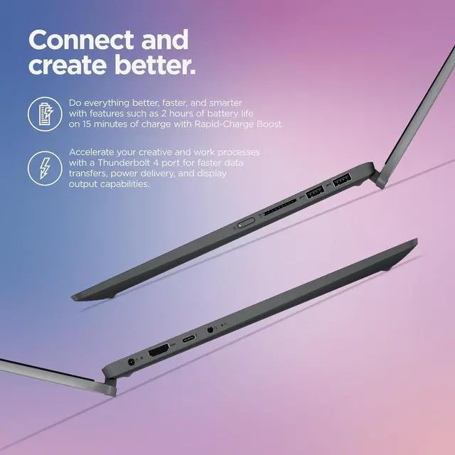 Alt view image 5 of 7 - Lenovo IdeaPad Flex 5i 2-in-1 Laptop (14" FHD+ Touchscreen, Intel Core i3-1215U, 8GB RAM, 256GB SSD) Convertible, Fingerprint, FHD Webcam, 9-Hr Battery Life, IST Pen, Win 11 Home in S Mode, Grey