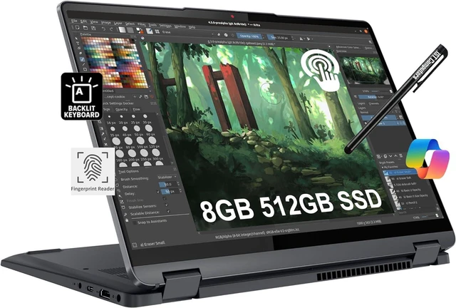 Main image of Lenovo IdeaPad Flex 5i 2-in-1 Laptop (14" FHD+ Touchscreen, Intel Core i3-1215U, 8GB RAM, 512GB SSD) Convertible, Fingerprint, FHD Webcam, 9-Hr Battery Life, IST Pen, Win 11 Home in S Mode, Grey