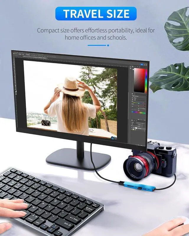 Alt view image 6 of 7 - USB-C Hub for Laptop, 7 in 1 USB-C to HDMI Splitter, USB 3.1 GEN1, USB 2.0 and Type-C Port, 4K HDMI Port, PD 100W Charging, SD Card Reader for ThinkPad, EliteBook, Latitude, Surface, MacBook Air/Pro