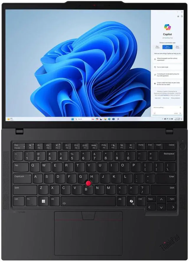 Alt view image 7 of 7 - Lenovo ThinkPad T14 Gen 5 Business Laptop (14" FHD+, Intel Ultra 7 155U (>i7-13700H), 16GB DDR5 RAM, 512GB SSD), Fingerprint, Backlit, 5MP Webcam, Ethernet, Wi-Fi 6E, Win 11 Pro, 2025 AI PC, Black