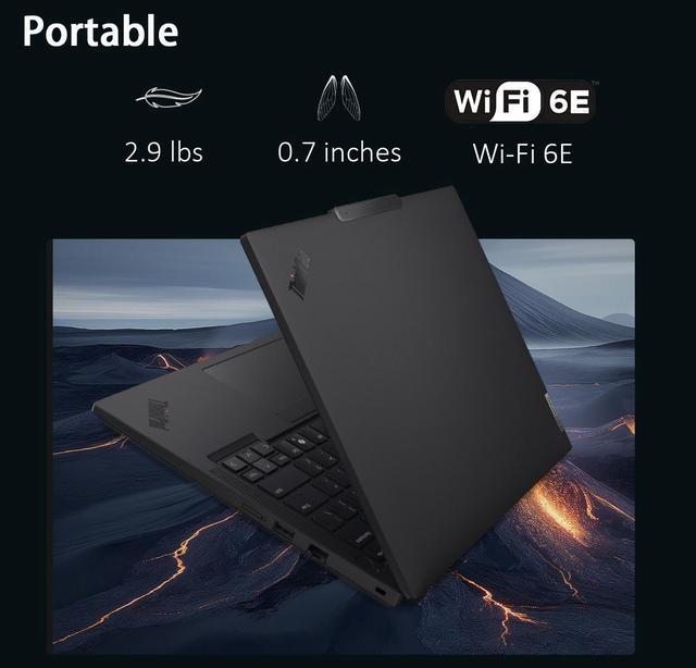 Alt view image 3 of 7 - Lenovo ThinkPad T14 Gen 5 Business Laptop (14" FHD+, Intel Ultra 7 155U (>i7-13700H), 64GB DDR5 RAM, 2TB SSD), Fingerprint, Backlit, 5MP Webcam, Ethernet, Wi-Fi 6E, Win 11 Pro, 2025 AI PC, Black
