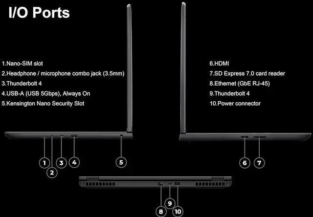 Alt view image 2 of 7 - Lenovo ThinkPad P16v Gen 2 Mobile Workstation Laptop 16" 4K UHD 16:10 (100% DCI-P3, NVIDIA RTX 1000 Ada 6GB, Intel Ultra 7 155H, 32GB DDR5 RAM, 1TB SSD), 2 x Thunderbolt 4, 5MP IR Webcam, Win 11 Pro