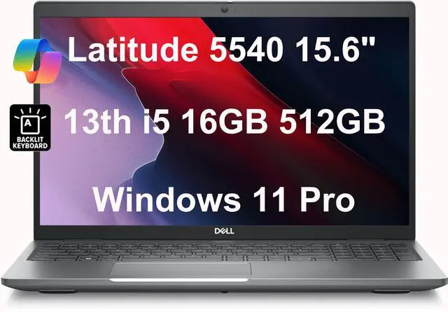 Main image of Dell Latitude 5540 5000 Business Laptop (15.6" FHD, Intel 10-Core i5-1345U vPro, 16GB RAM, 512GB SSD) Backlit, 1080p FHD IR Webcam, 2 x Thunderbolt 4, Wi-Fi 6E, Ethernet, Win 11 Pro w/AI Copilot, Gray