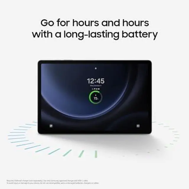 Alt view image 5 of 7 - SAMSUNG Galaxy Tab S9 FE+ Plus Android Tablet (12.4 Touchscreen, 8GB RAM, 128GB Storage, 18-hr Long Battery Life, S Pen, 1 Front Camera + 2 Rear Cameras, Lightweight Durable Design) SM-X610, Gray