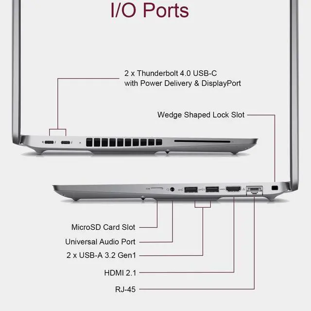 Alt view image 6 of 7 - Dell Latitude 5540 Business Laptop (15.6" FHD Anti-Glare, Intel 14-Core i7-1370P vPro, 64GB DDR5 RAM, 2TB SSD) Backlit, Fingerprint, 1080p RGB Webcam, 2x Thunderbolt 4, Win 11 Pro w/Copilot, Gray