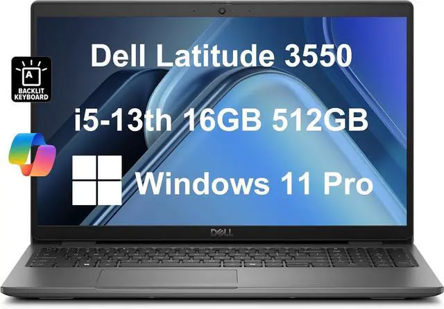 Main image of Dell Latitude 3550 Business Laptop (15.6" FHD Anti-Glare, Intel 10-Core i5-1335U (Beat i7-1355U), 16GB DDR5 RAM, 512GB SSD) Backlit Keyboard, Ethernet, FHD Webcam, Win 11 Pro w/AI Copilot, Grey