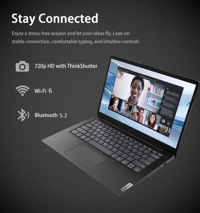 Alt view image 2 of 7 - Lenovo V14 Gen 4 Business Laptop (14" FHD Anti-Glare, Intel 10-Core i7-13620H, 40GB RAM, 2TB SSD), Webcam with Privacy Shutter, Ethernet, Wi-Fi 6, HDMI, Bluetooth, Win 11 Pro w/ Copilot, Black