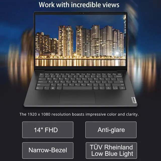 Alt view image 4 of 7 - Lenovo V14 Gen 4 Business Laptop (14" FHD Anti-Glare, Intel 10-Core i7-13620H, 40GB RAM, 2TB SSD), Webcam with Privacy Shutter, Ethernet, Wi-Fi 6, HDMI, Bluetooth, Win 11 Pro w/ Copilot, Black