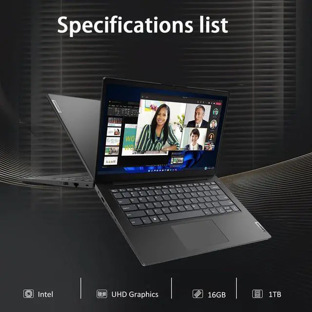 Alt view image 7 of 7 - Lenovo V14 Gen 4 Business Laptop (14" FHD Anti-Glare, Intel 10-Core i7-13620H, 40GB RAM, 2TB SSD), Webcam with Privacy Shutter, Ethernet, Wi-Fi 6, HDMI, Bluetooth, Win 11 Pro w/ Copilot, Black