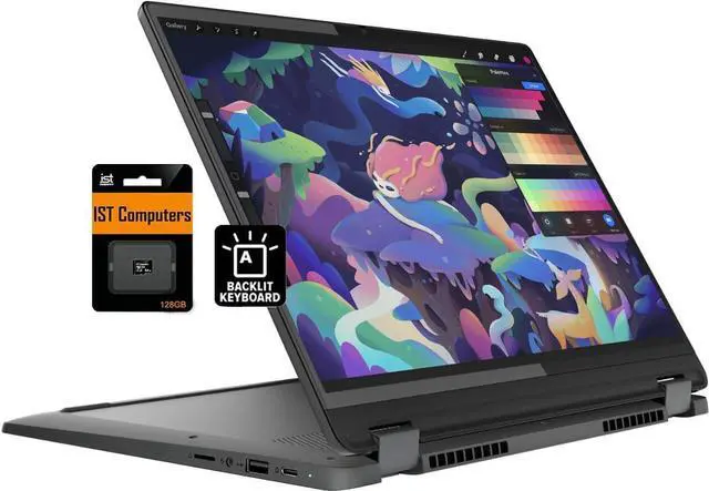 Main image of Lenovo Flex 5i Chromebook Plus 14" FHD+ 2-in-1 Touchscreen Laptop ( Intel Core i3-1315U, 8GB RAM, 256GB Storage), FHD Webcam, Backlit Keyboard, Chrome OS, w/Google AI, 2TB of Cloud Storage, Grey