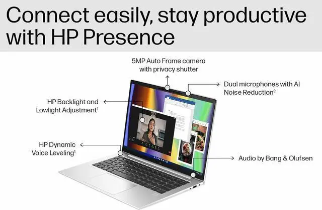 Alt view image 3 of 7 - HP EliteBook 840 G10 Business Laptop (14" FHD+ Touchscreen, Intel 10-Core i5-1335U (Beat i7-1255U), 64GB DDR5 RAM, 2TB SSD) Backlit KB, Fingerprint, 5MP IR Webcam, Wolf Security, Win 11 Pro w/ Copilot