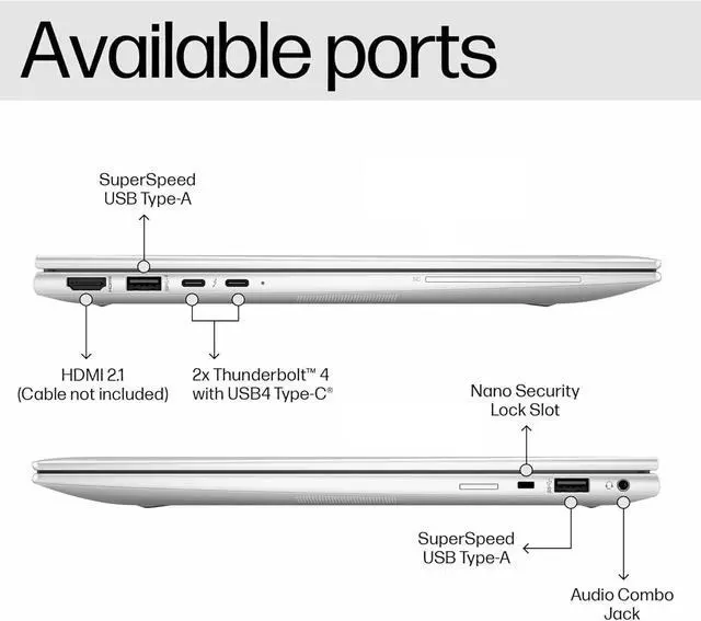 Alt view image 6 of 7 - HP EliteBook 840 G10 Business Laptop (14" FHD+ Touchscreen, Intel 10-Core i5-1335U (Beat i7-1255U), 64GB DDR5 RAM, 2TB SSD) Backlit KB, Fingerprint, 5MP IR Webcam, Wolf Security, Win 11 Pro w/ Copilot