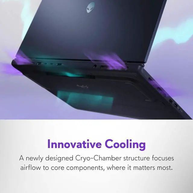 Alt view image 7 of 7 - Alienware 16 Aurora Gaming Laptop (16" QHD+ 120Hz, Intel 10-Core 7 240H, 64GB DDR5 RAM, 2TB SSD, NVIDIA GeForce RTX 4050 6GB), White Backlit Keyboard, Wi-Fi 7, Ethernet, Webcam, Win 11 Home,2025