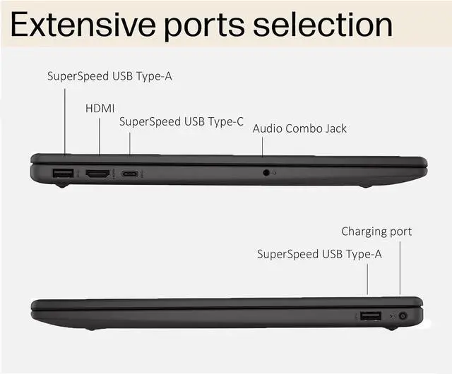 Alt view image 6 of 7 - HP Laptop 250 G10 for Business, Home (15.6" FHD IPS Anti-glare, 64GB RAM, 2TB PCIe SSD, Intel Core i5-1334U (> AMD Ryzen 7-7530U)), Military Grade, Webcam w/Shutter, Numeric Keypad, Win 11 Pro, Gray