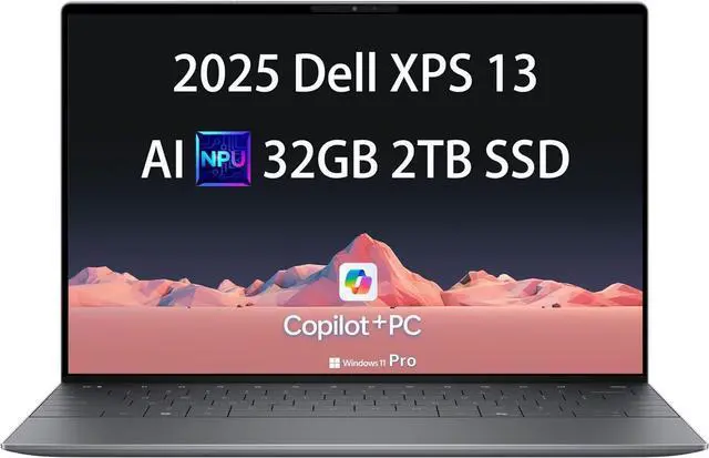 Main image of Dell XPS 13 9345 Laptop, Copilot+ AI PC (13.4" FHD+ 120Hz, Qualcomm 12-Core Snapdragon X Elite, 32GB 8848MT/s RAM, 2TB SSD) Thin & Light, 27 Hours Battery Life, IR Webcam, Wi-Fi 7, Win 11 Pro,2025