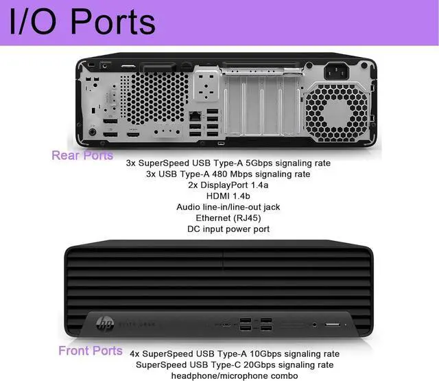 Alt view image 5 of 7 - HP Elite SFF 600 G9 Business Desktop PC (Intel 14-Core i5-13500 (> i7-12700), 32GB DDR5 RAM, 1TB SSD) Small Form Factor for IT, Enterprise, Engineering, KB, Mouse, USB Wi-Fi, Ethernet, Win 11 Pro