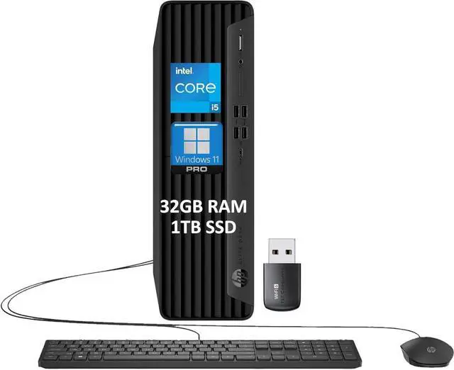 Main image of HP Elite SFF 600 G9 Business Desktop PC (Intel 14-Core i5-13500 (> i7-12700), 32GB DDR5 RAM, 1TB SSD) Small Form Factor for IT, Enterprise, Engineering, KB, Mouse, USB Wi-Fi, Ethernet, Win 11 Pro