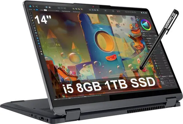 Main image of Lenovo IdeaPad Flex 5i 2-in-1 Laptop (14" FHD+ Touchscreen, Intel Core i5-1235U, 8GB RAM, 1TB SSD) Convertible, Fingerprint, Backlit, 1080p Webcam, 9-Hr Battery Life, IST Pen, Win 11 Home S Mode