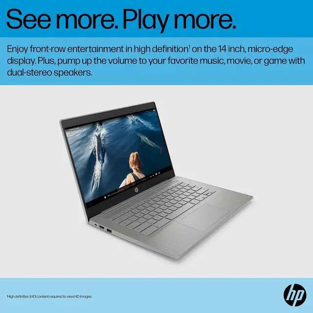 Alt view image 6 of 7 - HP Chromebook 14 Laptop (14" HD, Intel 4-Core Celeron N4120, 4GB RAM, 128GB Storage, UHD Graphics 600) for Home & Student, Light Weight & 14-Hr Battery Life, Webcam, Wi-Fi, IST HUB, Chrome OS, Grey