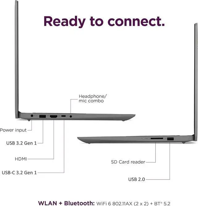 Alt view image 7 of 7 - Lenovo IdeaPad 3 15.6" FHD Touchscreen Laptop (8GB RAM, 256GB SSD, Intel Core i3) for Home & College Student, Narrow Bezel, Webcam, 12-Hour Long Battery Life, NumPad, IST SD Card, Win 11 Home in S