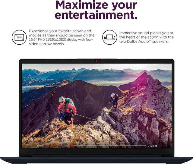 Alt view image 3 of 7 - Lenovo IdeaPad 1 (15.6" FHD Anti-Glare, Intel Core i5-1235U (> i7-1165G7), 16GB RAM, 512GB SSD), Laptop for Home, Student, Business, Webcam w/ Shutter, 10-Hour Long Battery Life, Win 11 Home in S Mode
